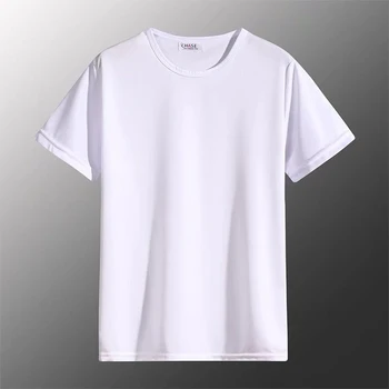 Летние мужские футболки, мешковатые, дышащие, с коротким рукавом и круглым вырезом, однотонные футболки, топы, пуловеры, футболки для мужской одежды