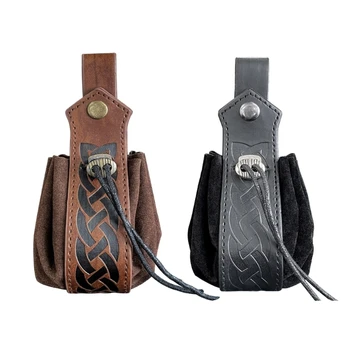 Многоцелевая сумка на шнурке в стиле викингов-сумка для игры в кости, средневековая поясная сумка для мужчин