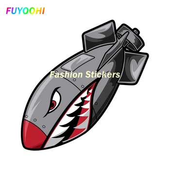 Модные наклейки FUYOOHI для экстерьера/защиты, бомба, летающий тигр, рыбий рот, автомобильные наклейки на лобовое стекло, индивидуальная печать, украшение автомобиля