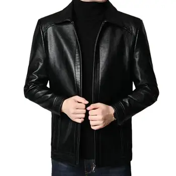 Мужская куртка из искусственной кожи, стильные мужские мотоциклетные куртки из искусственной кожи с воротником-стойкой, плотные, теплые, ветрозащитные для прохлады.