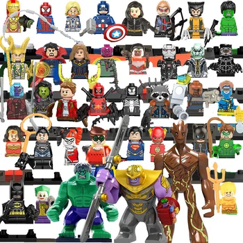 Набор мини-строительных блоков-головоломок Marvel MOC Superhero из 48 предметов, интерактивная игрушка для сборки своими руками, подарок на день рождения для детей
