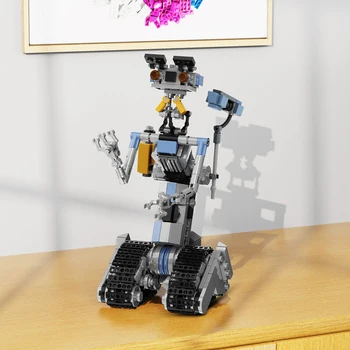 Научно-фантастические фильмы, модель робота Johnnyed Five с манипулятором и ножками танка, набор строительных игрушек для детей, подарки на день рождения