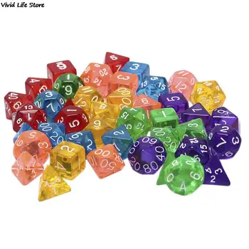 Новые 7 шт./компл. Креативных Игровых Кубиков D & D Красочные Многоцветные Смешанные Кубики