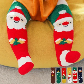Новые Детские Рождественские Носки Мультяшные Коралловые Плюшевые Носки для Детей, Утолщенные Теплые Детские Носки, Носки Для Сна, Детские Аксессуары