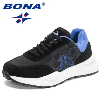 Новые дизайнеры BONA, легкие и износостойкие мужские кроссовки, кроссовки-кроссовки, легкая противоскользящая обувь для прогулок на открытом воздухе, мужская