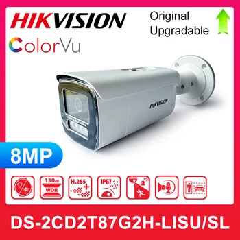 Оригинальный Гибридный Светильник Hikvision DS-2CD2T87G2H-LISU/SL 8MP POE Smart с Фиксированной Сетевой Камерой ColorVu