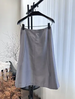 Осенне-зимняя модная женская одежда 2023, шелковая шерстяная юбка 0912