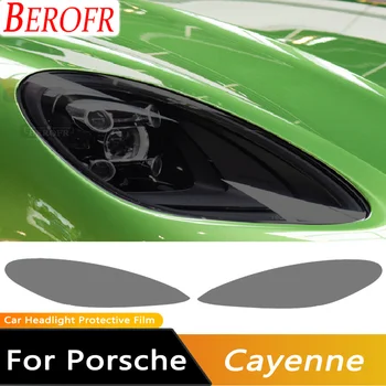 Оттенок фар автомобиля Черная Защитная пленка Прозрачные наклейки TPU для Porsche Cayenne 2019 Аксессуары Panamera Macan