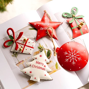 Подвесные украшения для Рождественской елки, Железная Подарочная коробка для Рождественской елки, подвеска в виде звезды, колокольчик, Новогодняя вечеринка, Домашний декор, Подвеска Noel