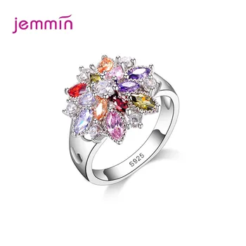 Превосходное Красочное кольцо из серебра 925 пробы с тиснением в виде кристалла CZ для женщин, Полое сердце любви, Свадебные Обручальные кольца, Ювелирный подарок