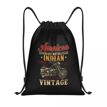 Ретро винтажный американский мотоцикл Индийский для старых B Сумки на шнурках Спортивная сумка Горячая легкая