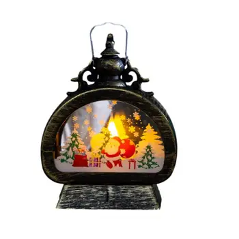 Рождественский Снежный фонарь Изысканный Рождественский световой декор Винтажный узор в виде Снежинок Рождественская сцена Дизайн ручки лампы Гостиная