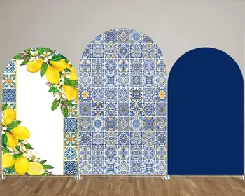 Свадебная арка на День рождения, декоративный фон для вечеринки в честь дня рождения ребенка, двусторонняя ткань в стиле Марокканской португальской плитки