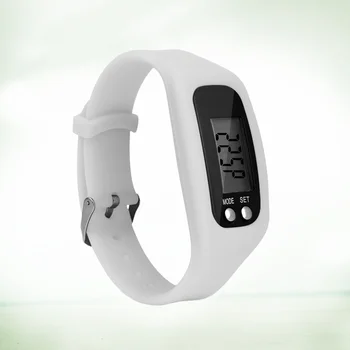 Светодиодный Многофункциональный Шагомер Спортивные Часы Для отдыха Электронные Часы для контроля калорий Белый