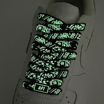 Светящиеся шнурки AF1 Night Glow Шнурки для обуви на плоской подошве и украшение обуви для выпускного вечера, аксессуары для обуви, шнурки для обуви