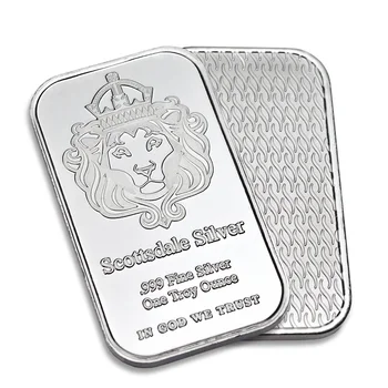 Скоттсдейл, серебряный брусок с латунным сердечником, покрытый тонким серебром 999 пробы.