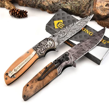 Тактический нож с лезвием 7Cr17Mov, Складной Охотничий нож для выживания на открытом воздухе, Маленькие прямые ножи, нож из стали 440C