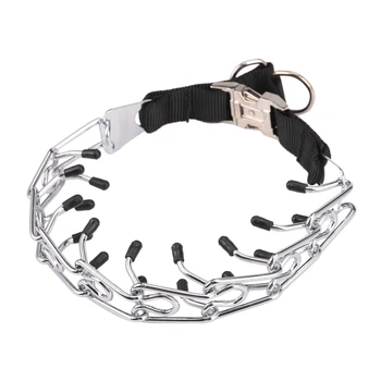 Тренировочный ошейник с зубцами для собак, металлический ошейник с защелками для собак с удобными наконечниками