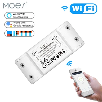 Универсальный таймер отключения MOES Приложение Smart Life Беспроводной пульт дистанционного управления Работает с Alexa Google Home DIY WiFi Smart Light Switch
