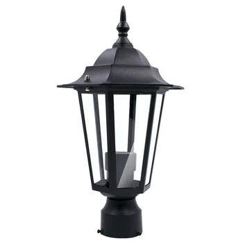 Фонарь для столба на открытом воздухе, сад, патио, подъездная дорожка, фонарь во дворе, лампа с черным верхом