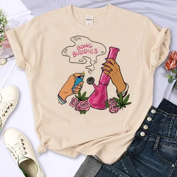 Футболка Bong Weed, женская летняя футболка с рисунком аниме, одежда с рисунком аниме для девочек