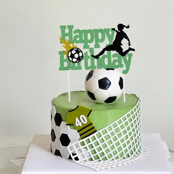 Футбольный Топпер для торта с Днем Рождения Для мальчиков, Аксессуары для декора футбольного торта, Подарки для детей на День рождения, Принадлежности для душа ребенка