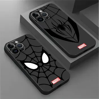 Чехол Coque для iPhone 11 SE XS X 12 Mini 14 Pro Max XR 13 Pro 8 Plus 7 6s 6 14 Pro Чехол Iron man Spiderman Marvel Черный Мягкий