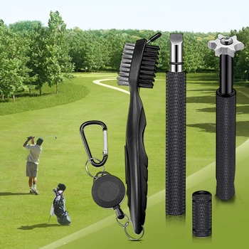 Щетка для клюшки для гольфа и точилка для пазов, выдвижные наборы инструментов для щетки для гольфа, набор для чистки пазов клюшки для гольфа для всех утюгов для гольфа